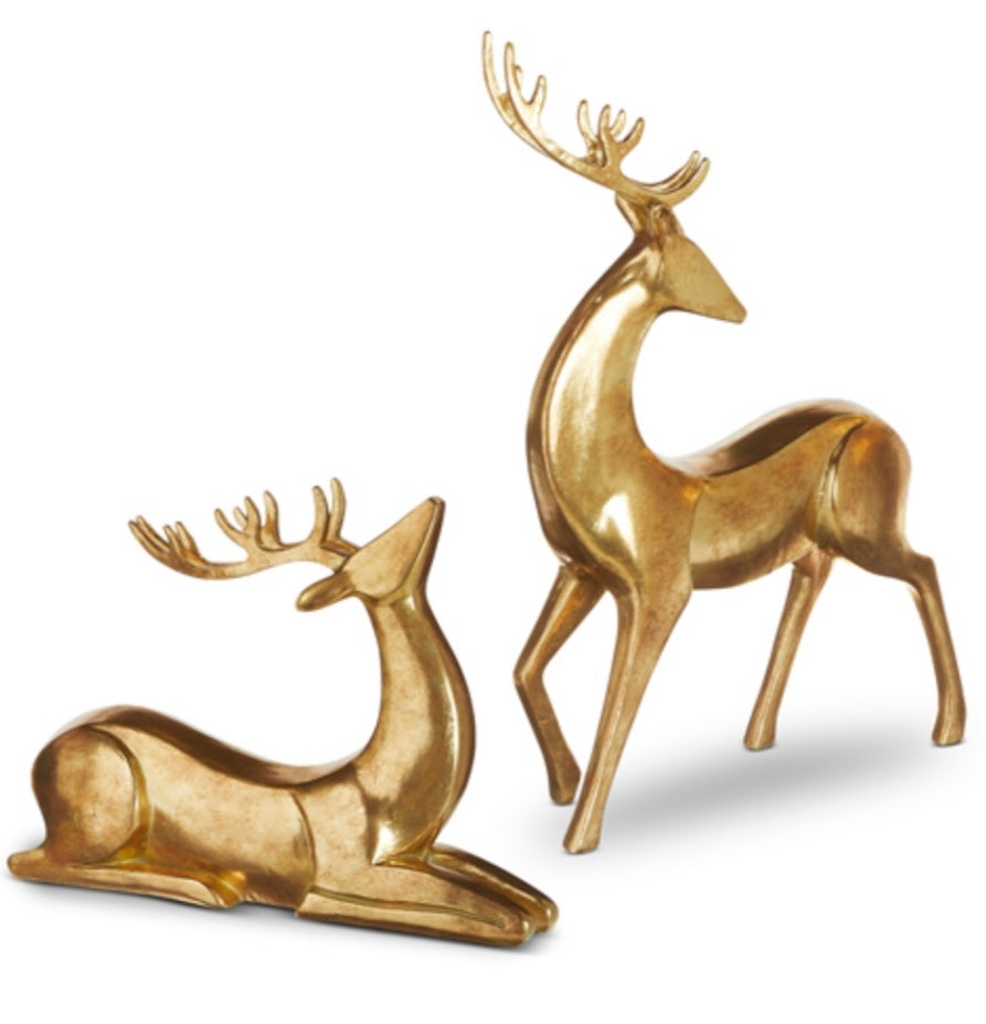16.75" AGED GOLD REINDEER
SET OF 2