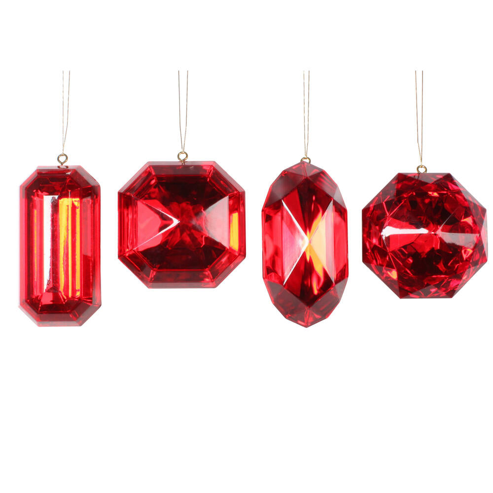 4-5” Jewel Ornaments 4/Pk