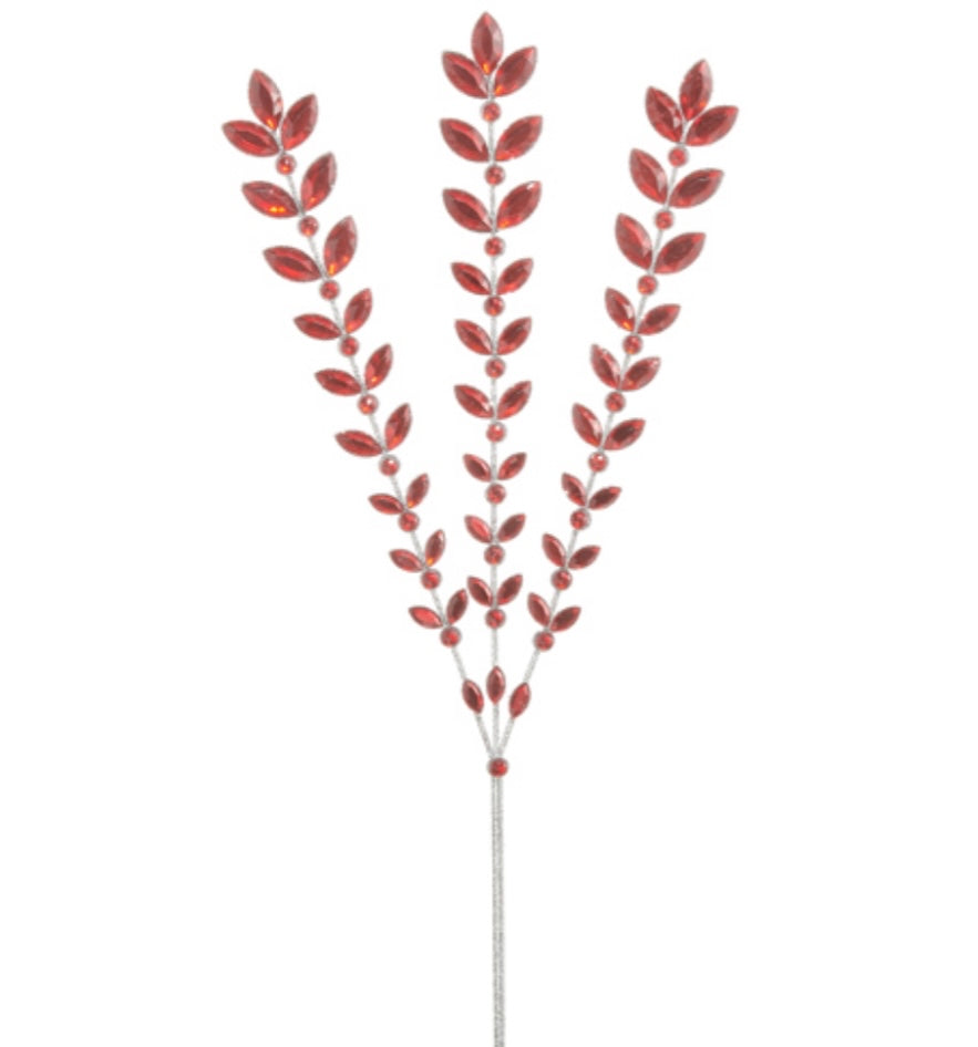 23.5" RED JEWELED SPRAY