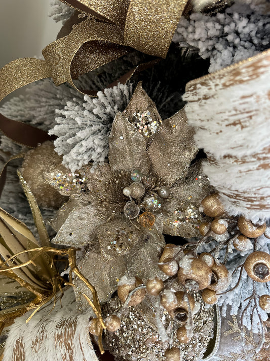 8” champagne floral clip stem