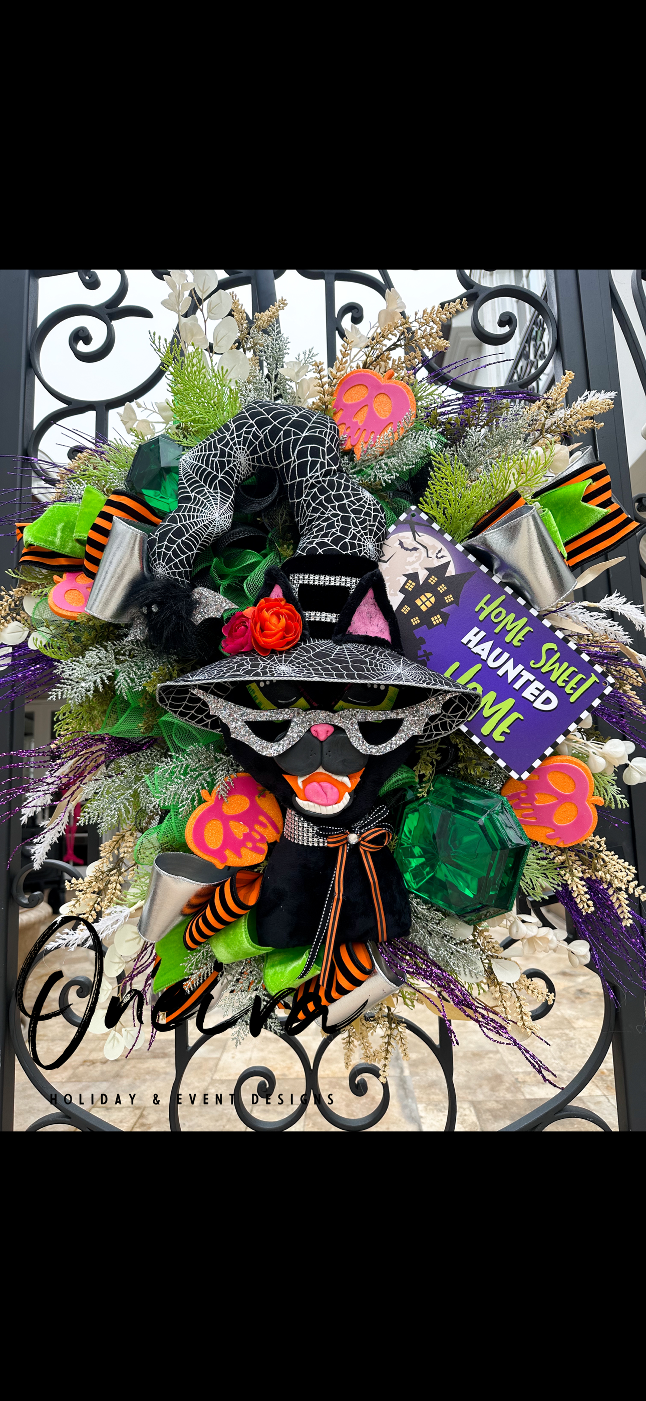 Halloween Cat XL Wreath