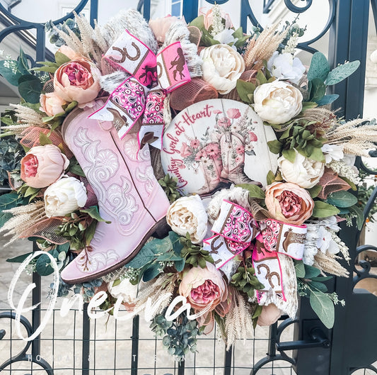 Cowgirl Country Pink Wreath