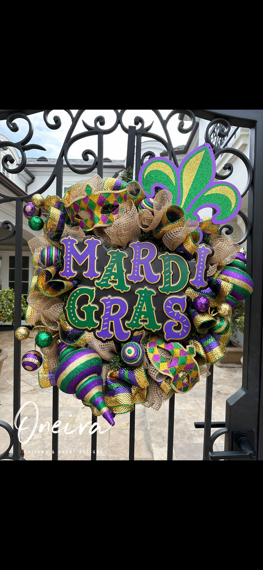 Mardi Gras Wreath