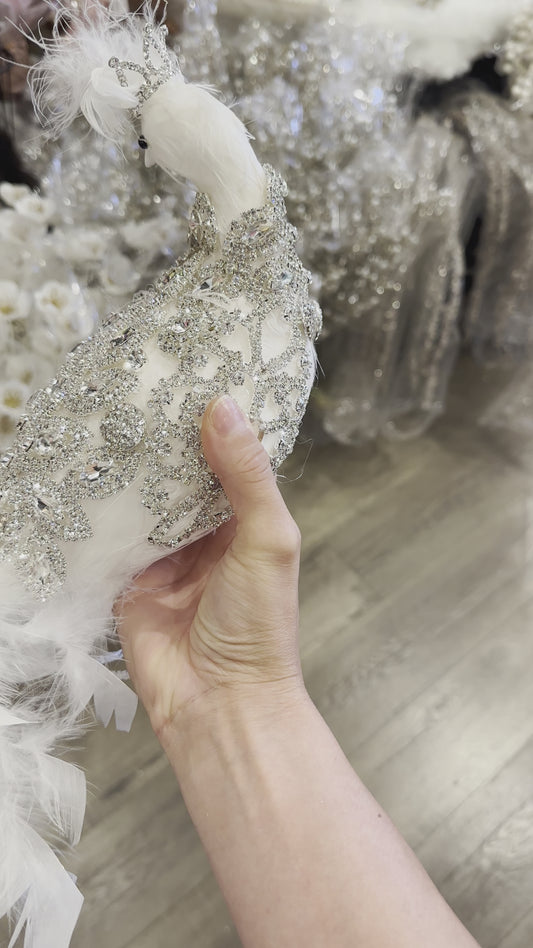 Rhinestone Dove Decor