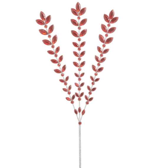 23.5" RED JEWELED SPRAY