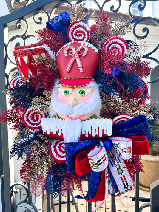 Candy cane Nutcracker Wreath