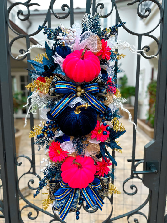 Hot Pink Fall Swag Wreath