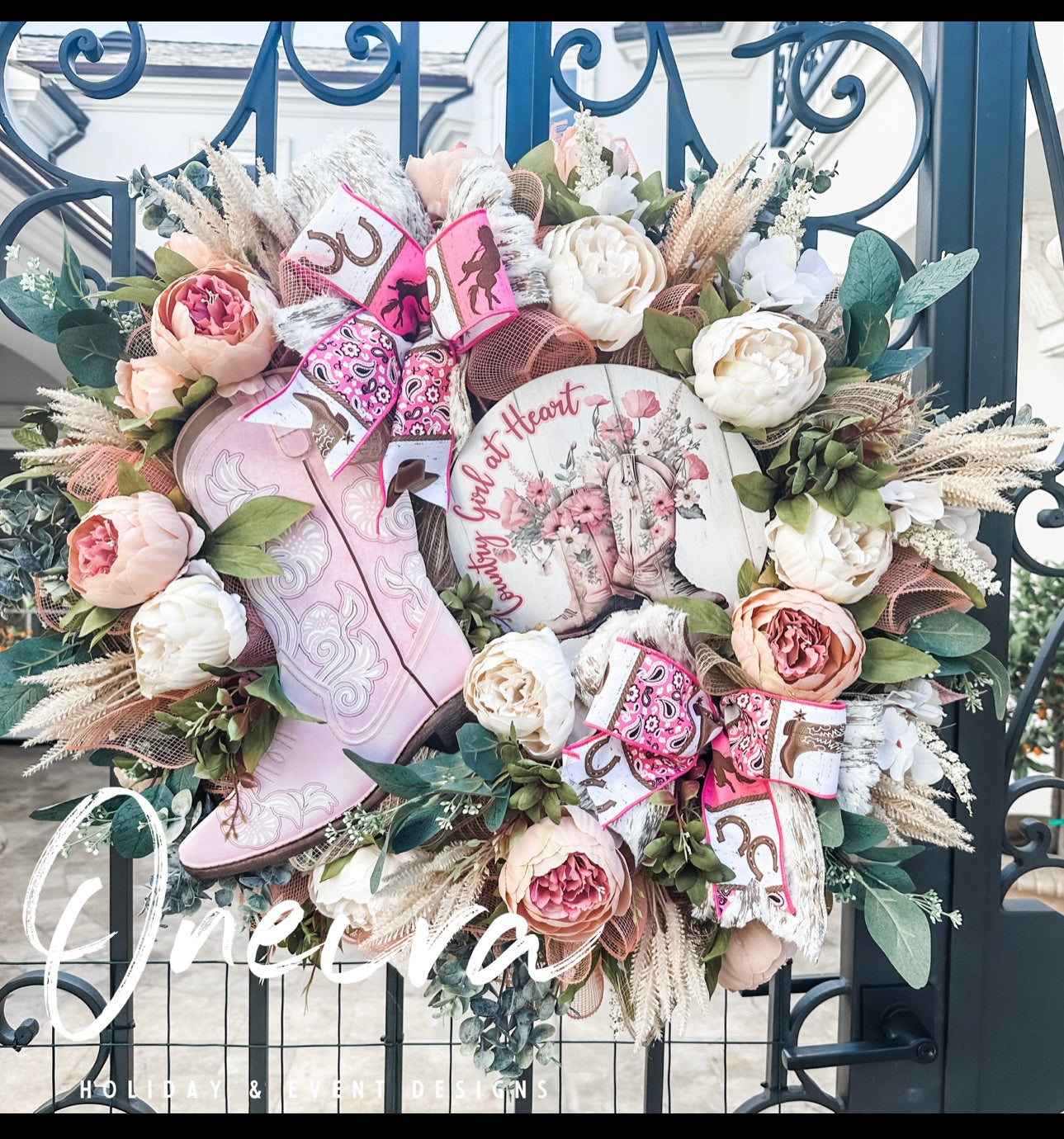Cowgirl Country Pink Wreath
